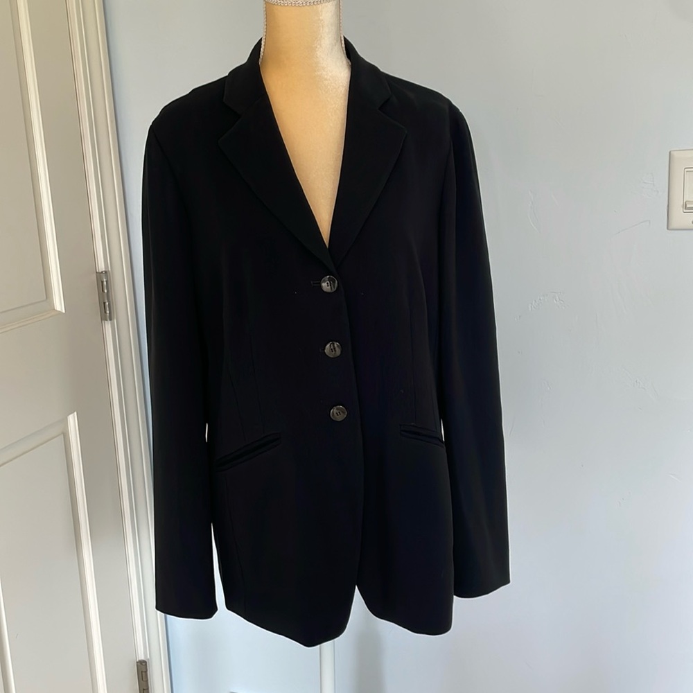 Women’s Jones New York Stretch Size 14 Solid Black Blazer-Excellent Condition!